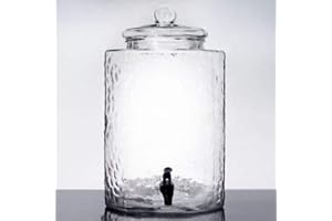 5 Gallon Glass Water Dispenser with EasyPour Spigot, Lead-Free Beverage Dispenser for...
