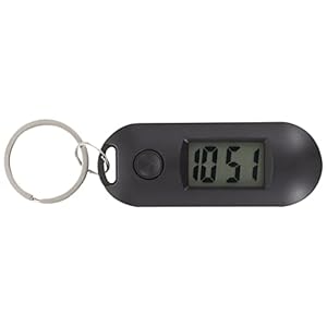 ULTECHNOVO Sleutelhanger, zakhorloge, mini-sleutelhanger, digitaal zakhorloge, elektronisch zakhorloge met ketting, studentensleutelhanger, klok voor rugzak, wit