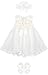 Taffy Baby Christening Baptism 3D Flower Dress Gown 6 Piece Deluxe Set 0-3 Months