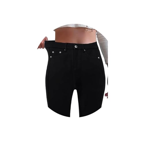 ORANDESIGNE Femmes Leggings Imitation Jean Stretch Skinny Taille Haute Crayon Pantalon Collants Push Up Slim Jeans Denim Pantalon Grande Taille Couleur Unie A...