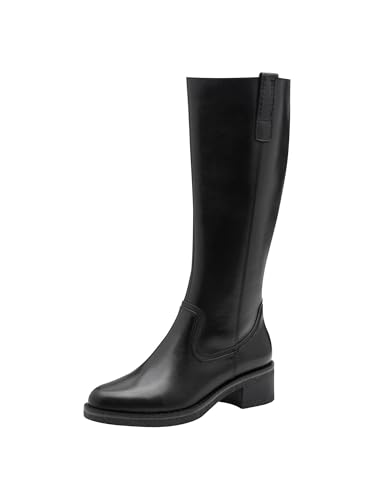 Bottes Femme MARCO TOZZI Cuir Noir Talon Bloc Bottines Hautes Mode