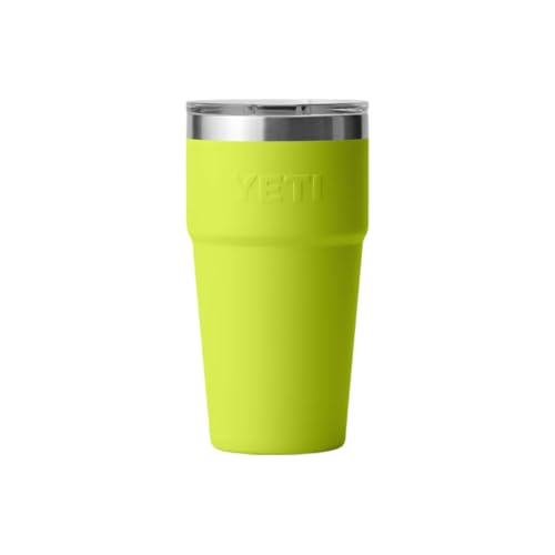 Image of YETI Rambler 16 oz Stackable Tumbler, Vacuum Insulated, Stainless Steel with MagSlider Lid-Chartreuse