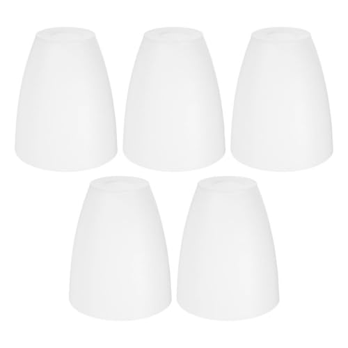 DOITOOL Pantalla de lámpara de plástico de repuesto: 5 piezas de cubierta plana de luz, pantalla de lámpara de araña moderna pequeña, cubierta de luz de techo para lámpara de pared, mesa, colgante