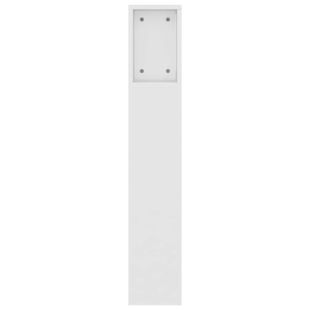 vidaXL Mueble Cabecero Armario de Cama con Almacenaje Pared Dormitorio Estantería Habitación Libros Decoraciones Blanco 160x18,5x104,5 cm