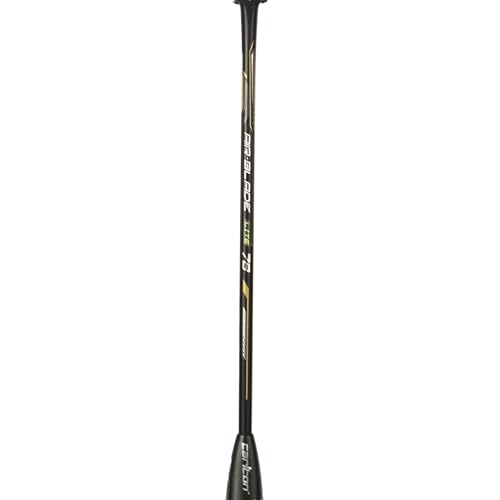 Image of Carlton Airblade M24 Graphite Badminton Racket with Full Cover (Strung) - Lightweight Graphite Frame - Includes Badminton Racket with Cover - Pack of 1 (Black&Gold)