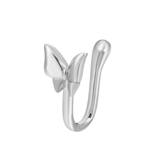Image of RUVEE Nose & Ear Clip Titanium Plated Pin Non Pierced Just Press for Women & Girls Septum Ring