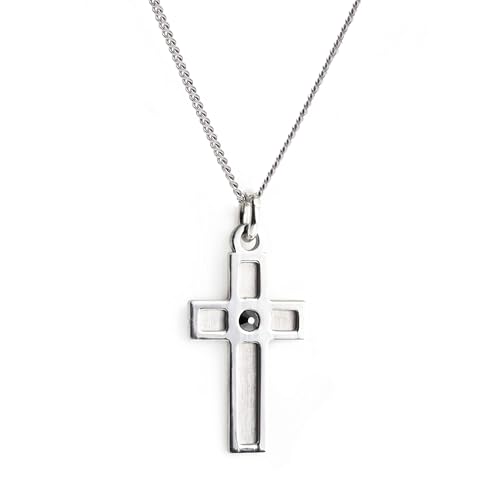 Collier Croix Argent Idée Cadeau Élégante avec Coffret Idéal pour Célébration Homme et Femme
