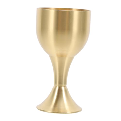 BEBEMOKO Alloy Decorative Goblet for Temple Use Multi Function Chalice Height and Elegant Design for Home Worship and Ceremonial Occasions