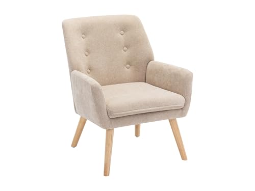 Vente-unique - Fauteuil en Tissu Beige SERINO - Scandinave
