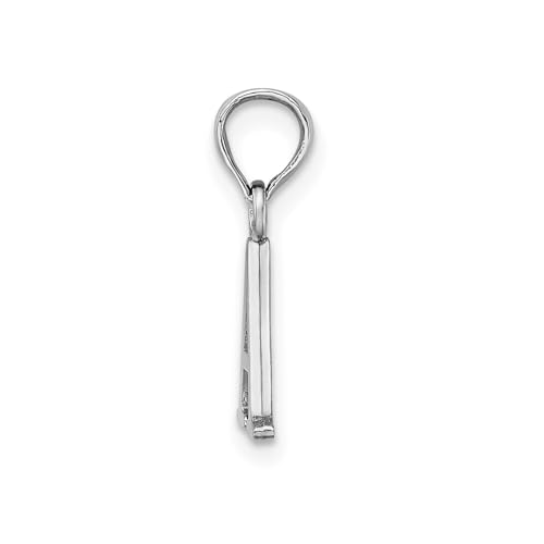 Colgante de oro blanco de 14 quilates con letra inicial L elegante 2