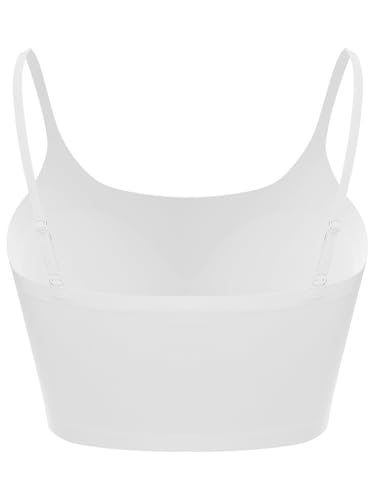 Cropped Tank Tops Spaghetti Strap Crop Top Seamless Built-in Chest Pads Vest Sports Crop Cami for Teen Girls2