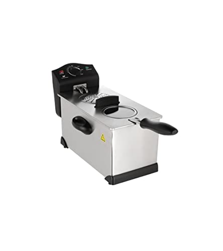 CONTINENTAL EDISON Friteuse électrique semi-professionnelle - avec huile - FR3DTIW - 3 L - Inox Cover