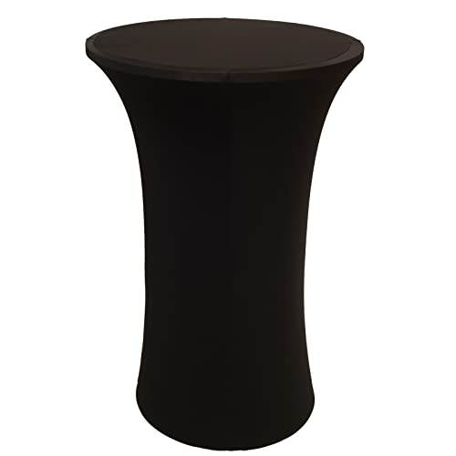 Awillhome 24"x 43" Stretch Fitted Cocktail Dry Bar Spandex Table Cloth Covers Wedding Party Event (Black)