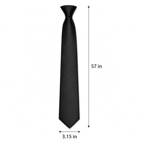 Image of WeiShang Lot 4 PCS Men's Ties Solid Color Neckties Formal Black Ties For Men