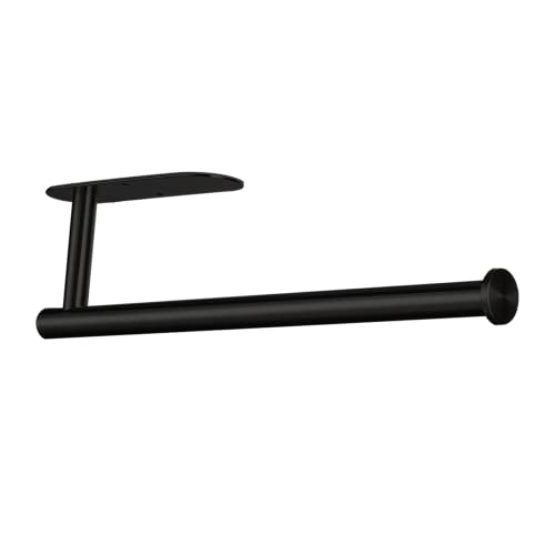 Soporte para Toallas de Papel, Soporte para Toallas de Papel Debajo del gabinete para Cocina, Autoadhesivo o Tornillos, Estante de Rollo de Toallas de Papel montado en la Pared para Cocina Negro