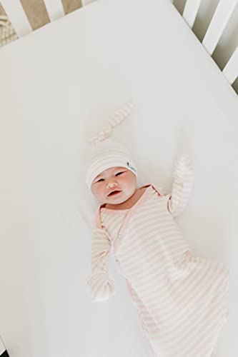 Image of Copper Pearl Baby Beanie Hat Top Knot Stretchy Soft Winnie