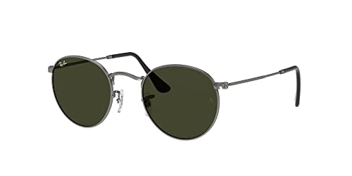 Ray-Ban RB3447 Sunglasses Bundle: RB 3447 ROUND METAL 029 Round Metal Matte Gunmetal G-1 and Universal Anti-slip Silicone Leash