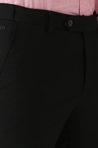 Image of Peter England Men Mid Rise Slim Fit Flat Front Trouser