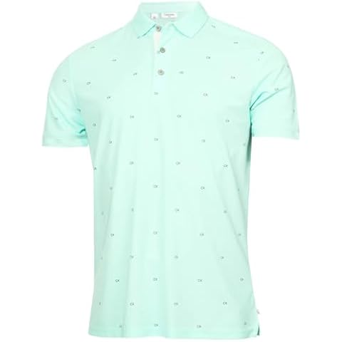 Calvin Klein Aqua CK Monogram Golf Polo Shirt Cover