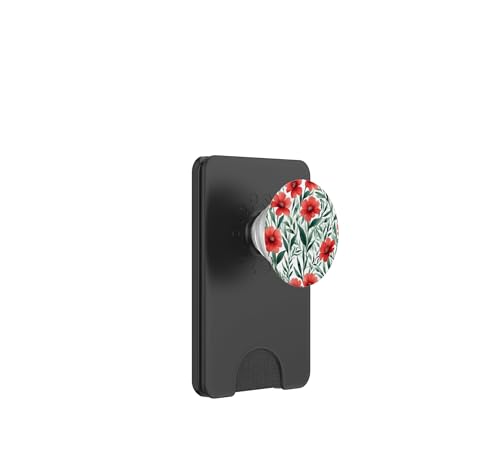 Tarjetero PopWallet Amapolas Rojas MagSafe con PopGrip anticaídas integrado
