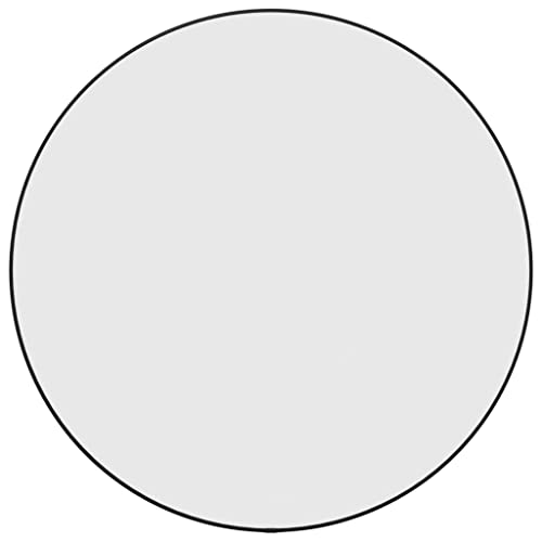 vidaXL Espejo de Pared Redondo Colgante Decoración Dormitorio Salón Sala de Estar Pasillo Tocador Cuarto de Baño Entrada Negro Ø 60 cm