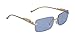 FLAWLESS EYEWEAR Rimless Oversized Sunglasses for Women Men Rectangular Frameless Fashion Shades (Blue)