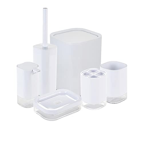 Bath Bliss 6 Piece Acrylic Bathroom Set | Toilet Brush