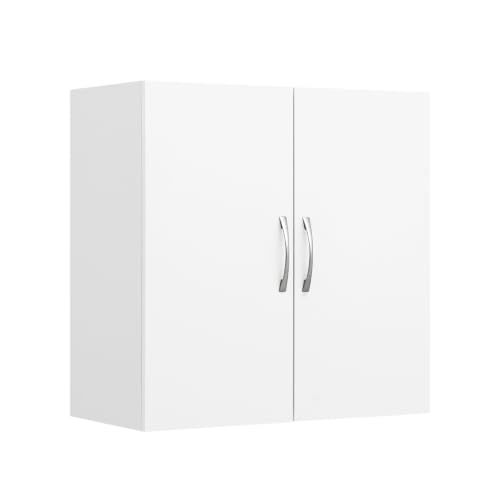 SoBuy Kitchen Wall Cabinet Wall Mounted Storage Cupboard Unit with Adjustable Shelf for Kitchen & Bathroom Space-Saving Cabinet for a Tidy Organized Home White 60x30x60 cm