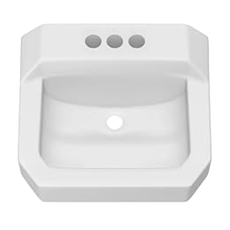 PROFLO PF5414 19-5/8" Rectangular Vitreous China Wall Mounted Bathroom Sink with Overflow and 3 Faucet Holes at 4" Centers - White
