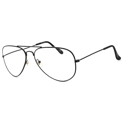 NEW VISION Gafas Presbicia Hombre Estilo Aviador Retro con Montura Metálica NV8132 (Negro, 2, Dioptrien)