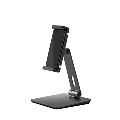 Soporte de escritorio para tableta y móvil JEQGDLUI ajustable en aluminio negro