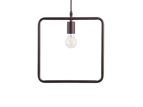 Preisvergleich Produktbild Beliani Industrielle Pendelleuchte offene Struktur quadratisch Metal braun Lerma
