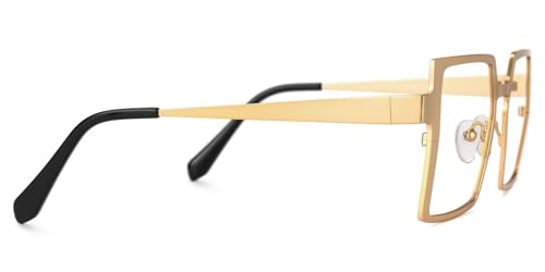 Image of VOOGLAM Stylish Rectangle Blue Light Blocking Glasses for Women Men Anti Eyestrain Dry Eyes Eyewear Elowen
