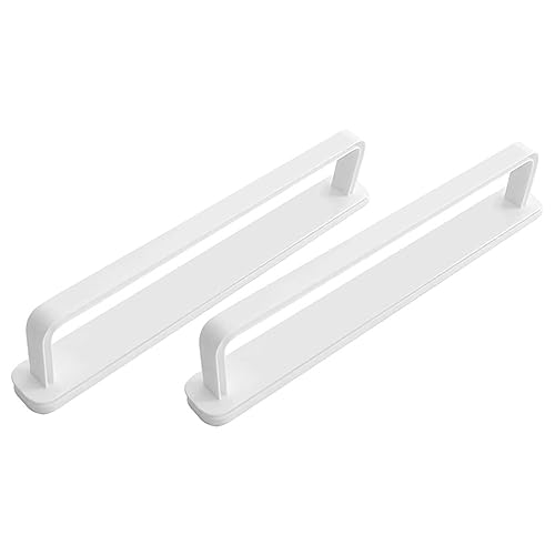 ASAKKURA 2pcs Wall Mount Towel Rack Adhesive Towel Bars Multi-functional Sliding Push-pull Utility Organizer for Bathroom and Kitchen White