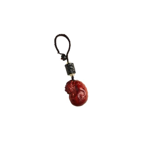 Porte-clés Pixiu en bois de santal rouge, pendentif sac à dos pour hommes et femmes