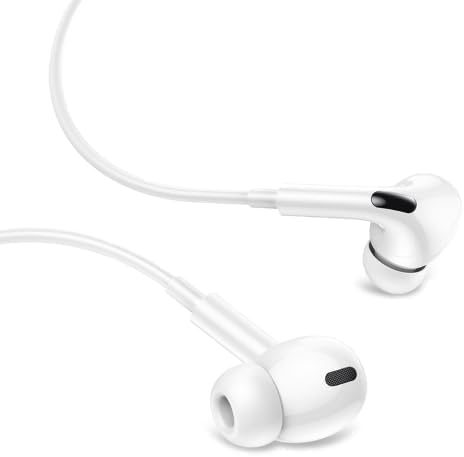 Wired Earbuds with Mic and Volume Control for iPhone, White | Hi-Fi Stereo Sound, Omnidirectional Mic, In-line Controls, USB-C Compatible, HD Voice Calling