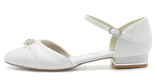 Minishion Womens Girls Formal Flats Glitter Bridal Weding Formal Party Pumps Shoes with Bows BR2422