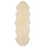 sephironlbb Teppich Schafspelz 60x180 cm Weiß, Echtes Lammfell Hochflor, Flauschiger Bettvorleger für Schlafzimmer & Wohnzimmer, Weich & Dekorativ