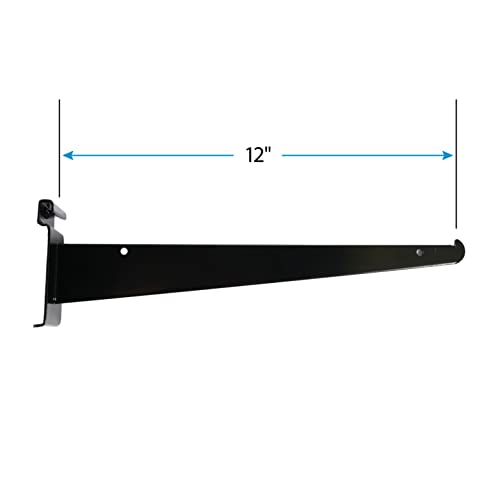 Sswbasics 40410-10 Grid Wall Accessory - 12 Inch Black Metal Shelf Brackets thumb #1