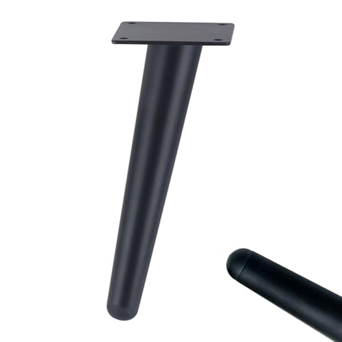 Genérico Pies para Muebles Patas de Mesa Cónicas de 15 cm 4 Piezas Soporte de Acero Inoxidable Negro Pintura En Aerosol Patas de Sofá Altura: 10-20 cm Patas de Gabinete de 15 cm/6'