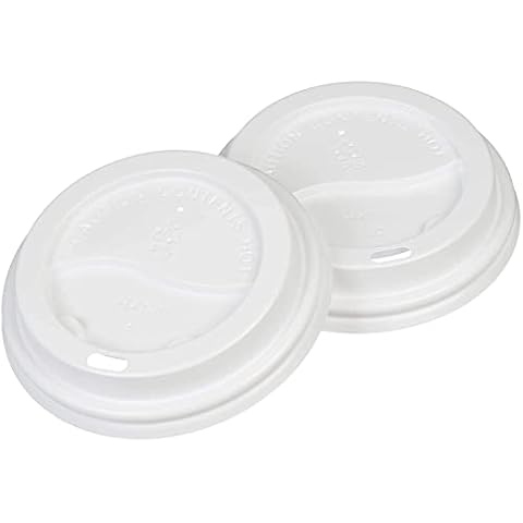 500 X Disposable Lids For paper Cups For Sizes 8oz, 10oz, 12oz And 16oz Color White Or Black supplied In Manufacturer Sealed Sleeves (12OZ/16OZ) Cover
