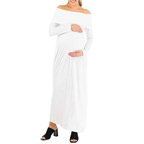 Cowl Neck and Over The Shoulder Maternity Dress