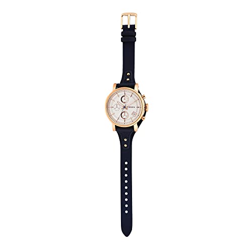 Fossil Women's Original Boyfriend Quartz Stainless Steel And Leather Chronograph Watch, Color: Rose Gold (Model: Es3838) #TOP3