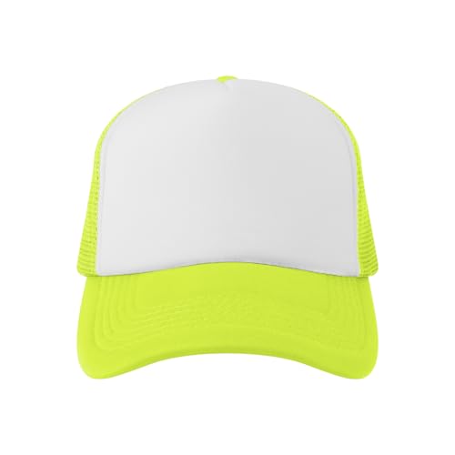 Image of TopTie Blank 5 Panel Trucker Hat Foam Front Mesh Back 2 Tone Trucker Snapback Hat