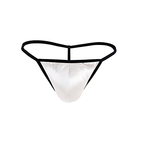 Men's Pure Silk Satin G-String Thong Panties Pouch Sexy Briefs Soft Healthy Basic Bikini Breathable Underwear 3Pairs4