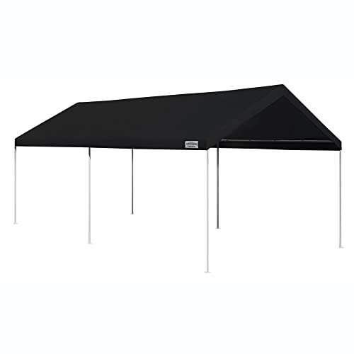 Caravan Canopy Domain Pro 200 Straight Leg 10 by 20 Foot Outdoor Canopy Car Tent 10x20 with Durable Powder Coated Steel Frames, Black