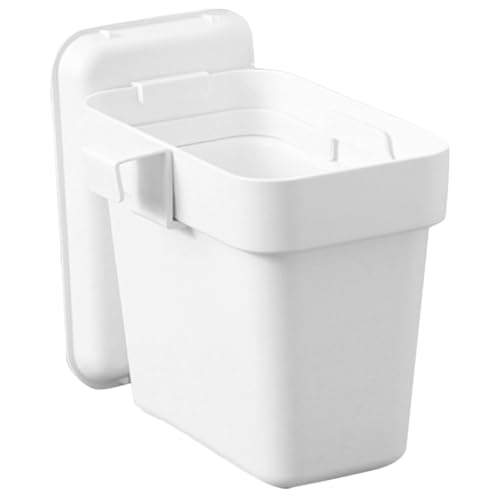 Bote de basura pequeño colgante para cocina con tapa blanco