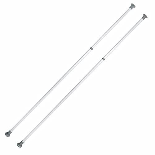 WENKO Barre télescopique Mod. Herkules 165-300 cm 2er Set | Tige Extensible pour Dressing et Rangement | Système Anti-dérapant | Métal et Plastique | Ø 7,5 cm | Blanc et Gris