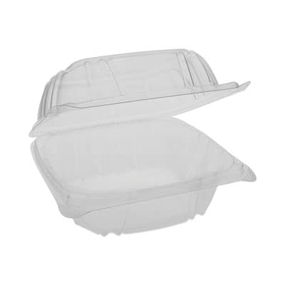 PACTIV YCI82160 Sensation Smartlock Clear OPS Polystyrene Hinged-Lid Sandwich Container 6 Inch Wide x 3.1 Inch High - Case of 500