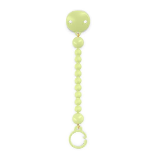 Suavinex, Broche Pinza de Silicona, Chupetero con Cadena de Silicona de una Única Pieza, +0 Meses, Flexible y de Tacto Agradable, Colour Essence, Lime